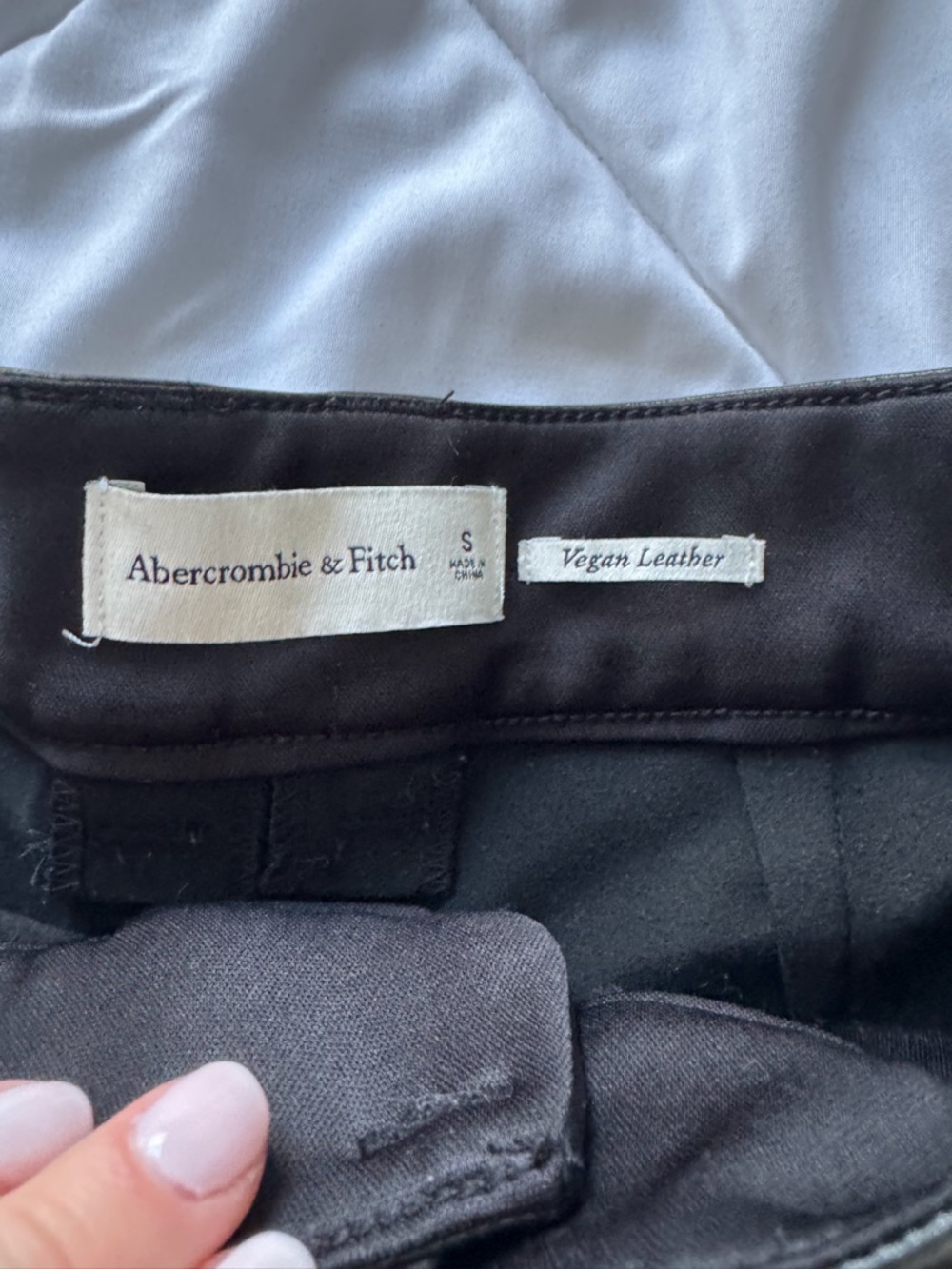 Abercrombie & Fitch Vegan Leather Shorts - Black